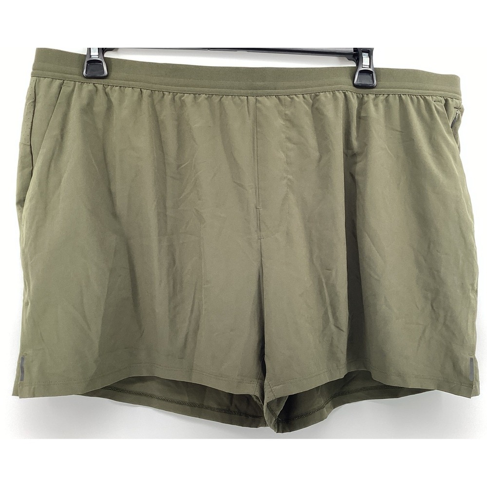 VRST Men's Accelerate 5" Lined Gym Short Size XXL Olive Green Workout Activewear